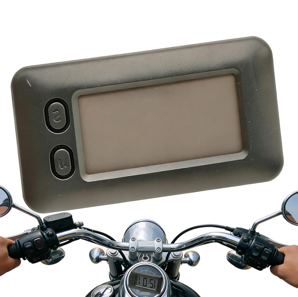 Digitale Klok - Dashboard Klok - Tijd Bewaken - Zelfklevend Display - Compact Formaat - Zwart
