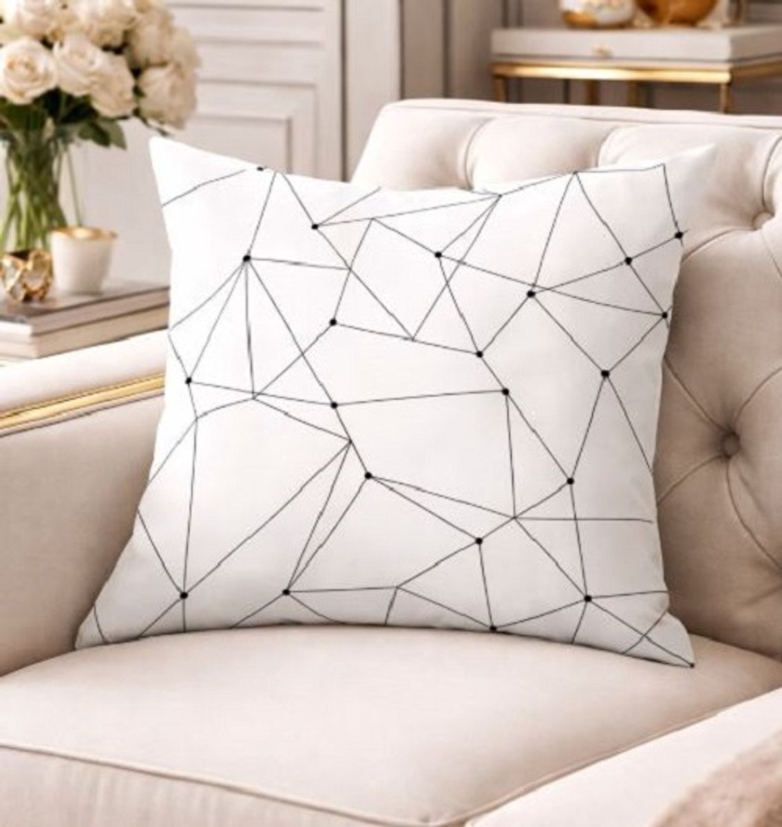 Black & White Living Collection Kussenhoes - 45 x 45 cm