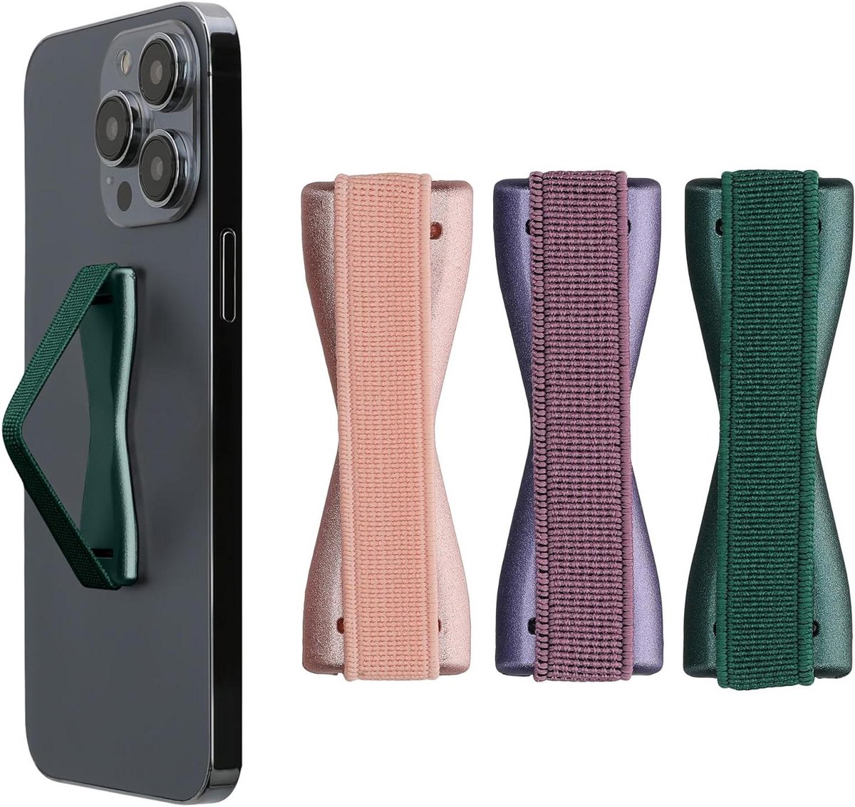 Vingerhouder Set - Telefoon Grip - Veilig Vasthouden - Zelfklevend - 3 Stuks - Metaal Mix