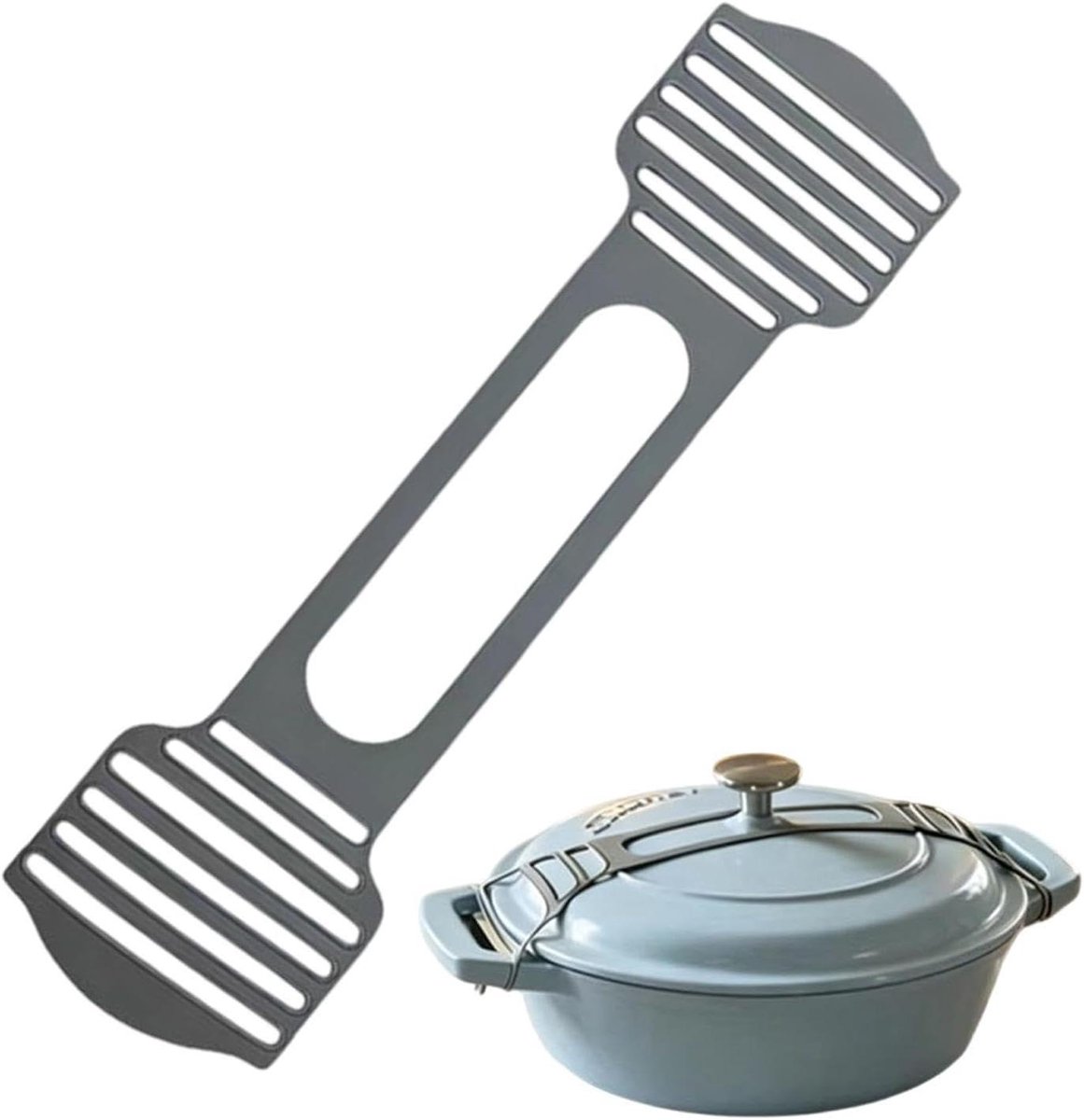 Siliconen Riem - Pot Houder - Koken Zonder Knoeien - Hittebestendig - 31 x 8 cm - Grijs