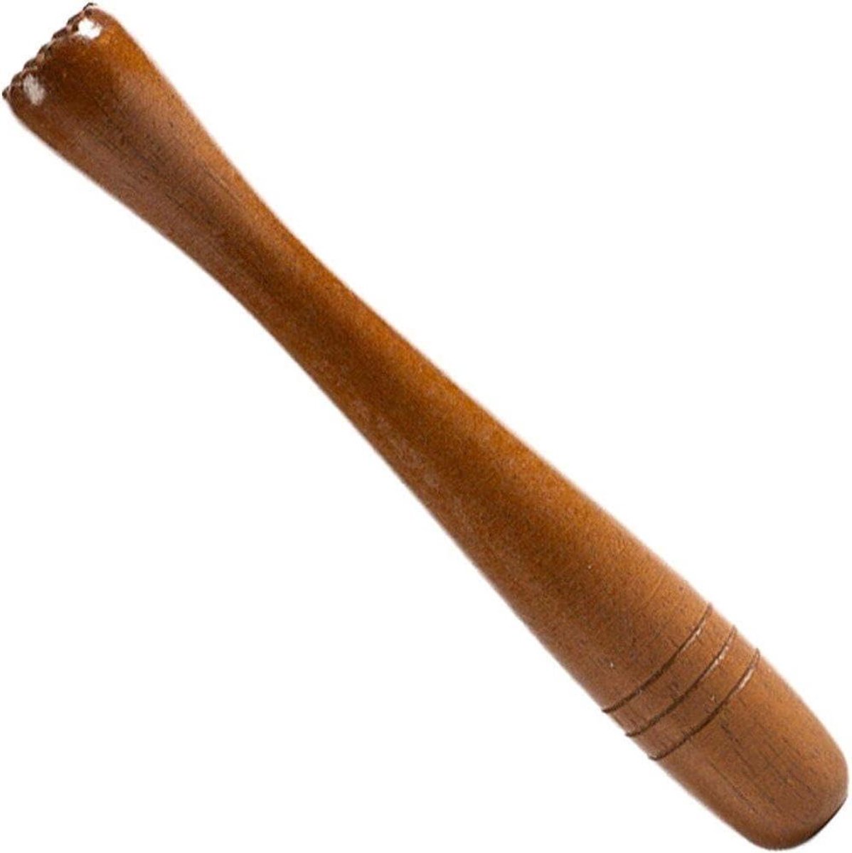 Houten Muddler - Bar Tool - Cocktails Maken - Dubbelzijdig Ontwerp - 19.5 cm - Houtkleur