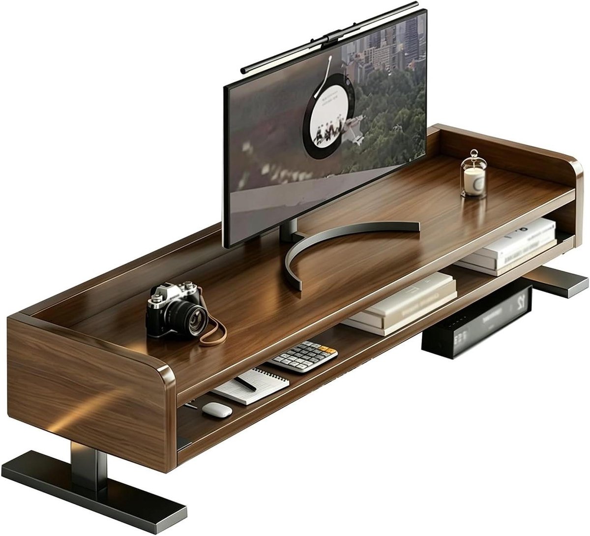 Monitor Verhoger - Bureau Organizer - Bureau Organiseren - Met Opbergplank - 100 cm - Bruin
