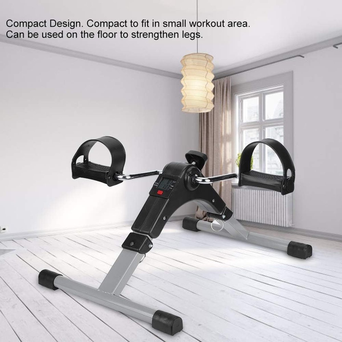 Mini Fiets Trainer - Been Sporter - Indoor Workout - Opvouwbaar Ontwerp - 36cm Breed - Zwart+Zilver
