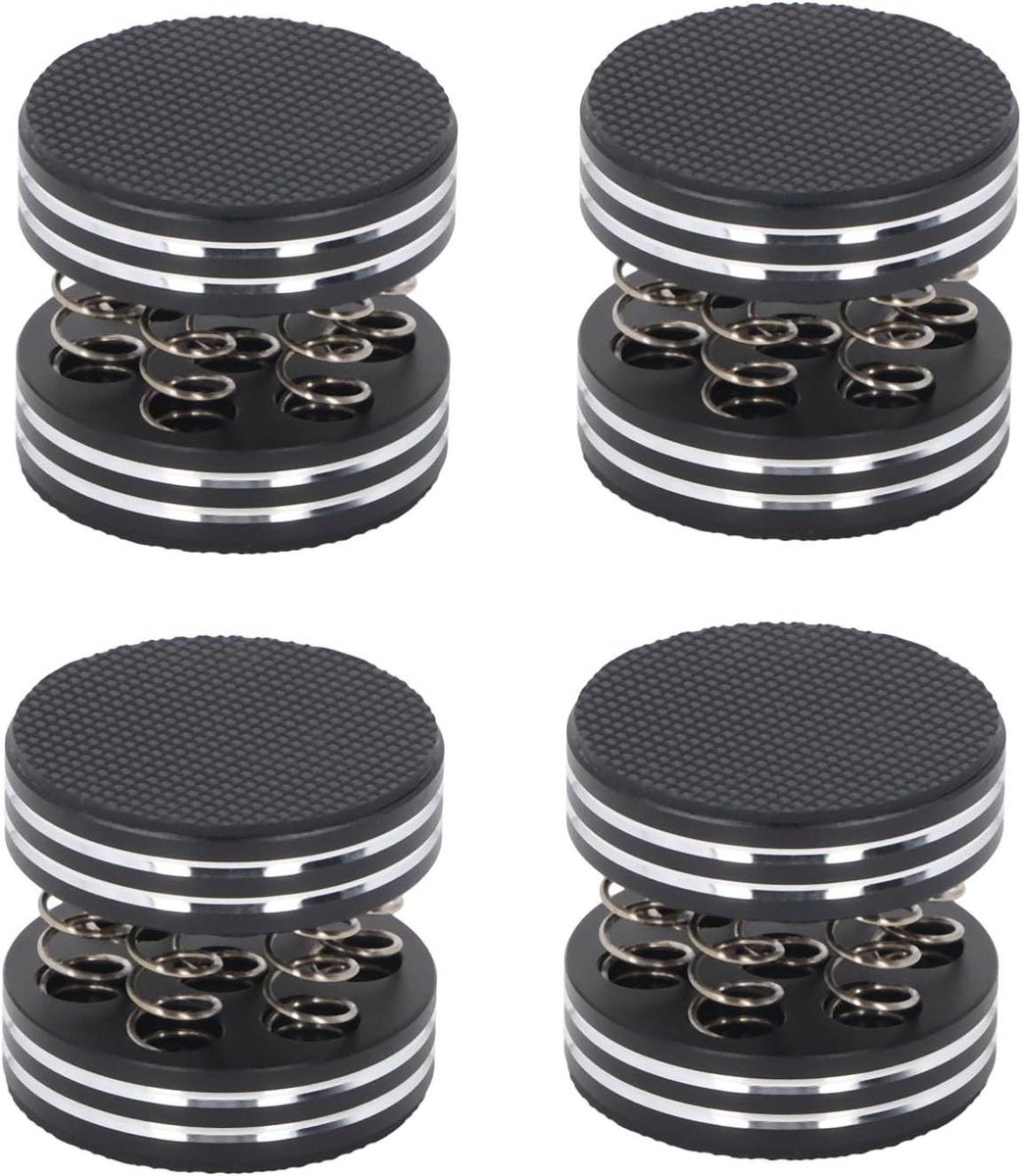 Luidspreker Isolatie Voeten - Schokdemper Pads - Audio Verbetering - Veerbelaste Constructie - 4 Stuks - Aluminium