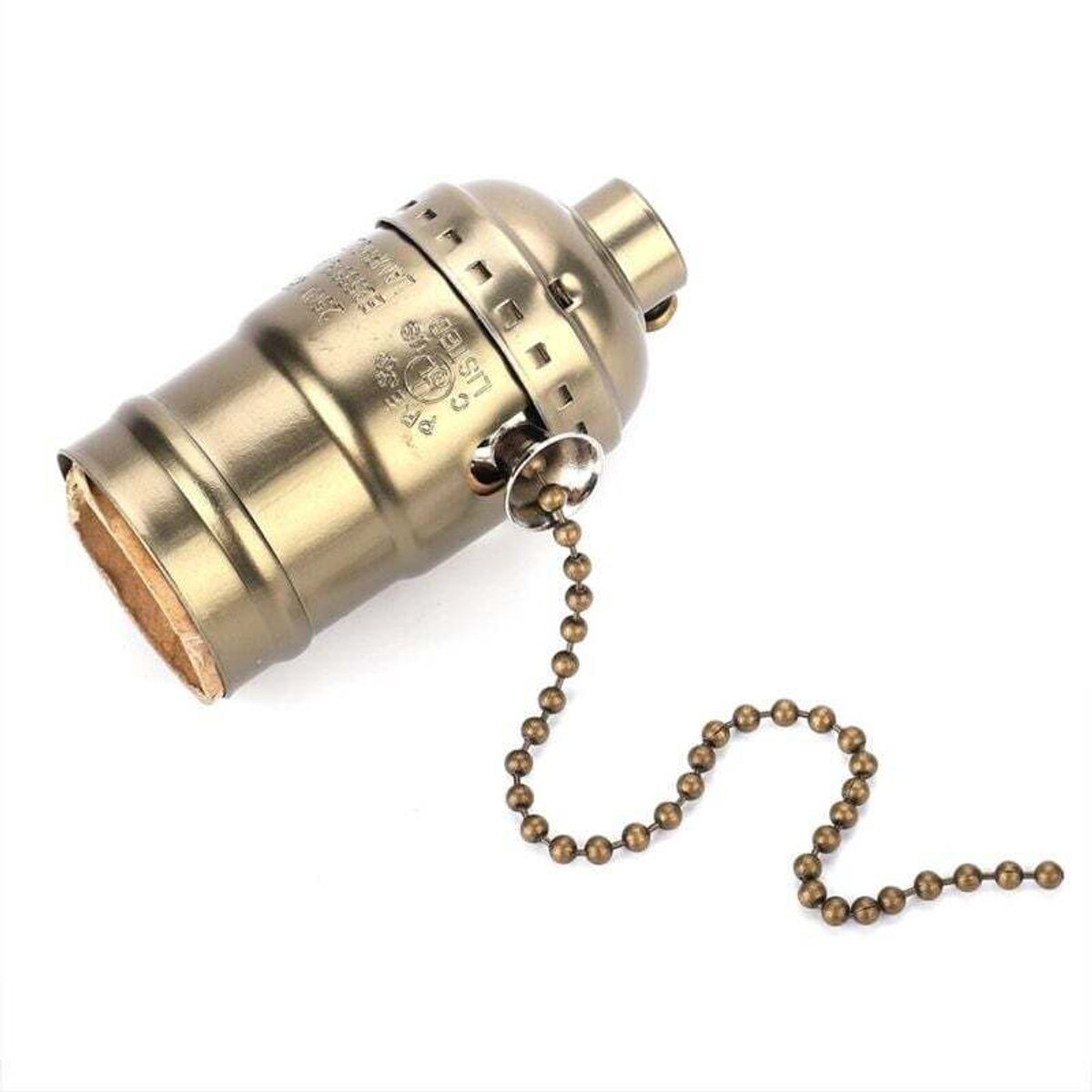 Retro E27 lamphouder geschikt voor ritssluiting, een middelgrote aluminium schroefvoet, ge