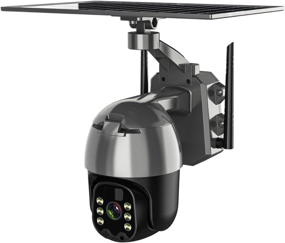 Beveiligingscamera Buiten - Bewakingscamera Wifi - Huisbewaking Op Afstand - Op Zonne-energie Werking - 1080p Resolutie - Wit