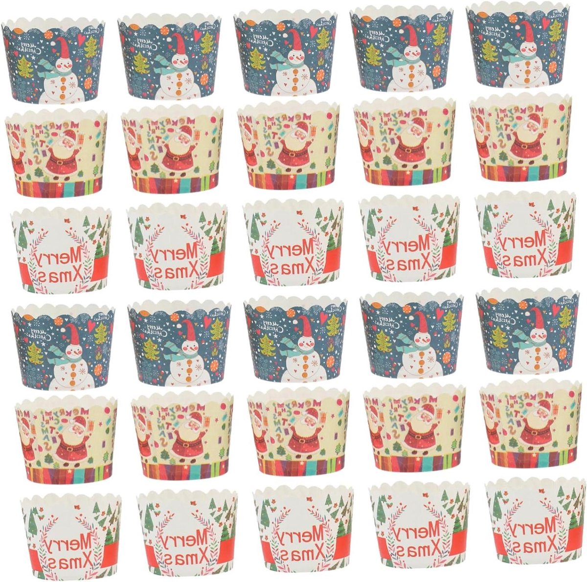 Baking Cups - Muffin Cups - Taarten Bakken - Oliebestendig Papier - 6x6x5CM - Diverse Kleuren