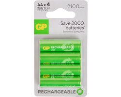 MOBZI Oplaadbare AA Batterijen 4 Stuks 2100mAh NiMH – Herlaadbare Penlite Batterijen voor Afstandsbediening Speelgoed Muis Toetsenbord Zaklamp Camera – Milieuvriendelijk 1.2V Rechargeable AA Batteries 4 Pack