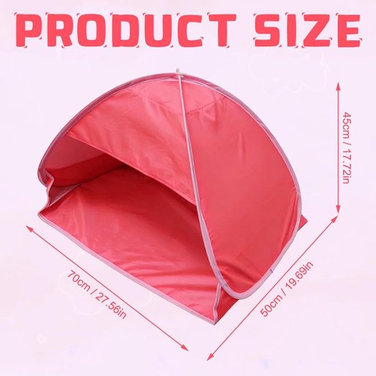 Mini-hoofdtent, strandschelp, pop-up, opvouwbare strandtent voor baby's, uv-bescherming 50, automatische pop-up zonwerende tent voor gezinnen, strand, zonnebaden, kleine huisdieren, roze van MINI — afbeelding 5