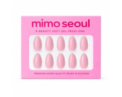 Mimo Seoul Soft Gel Press On Nails Kort - Baby Pink Short Almond (30 stuks) - Plaknagels Met Lijm & Plakstickers - Nepnagels Valse Nagels Herbruikbaar - Compleet Prep Kit