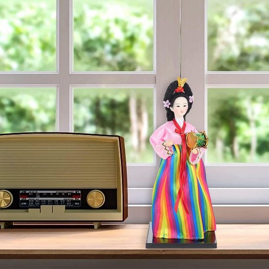 Handgemaakte Koreaanse Lappenpop in Hanbok Stijl voor Woondecoratie — afbeelding 5
