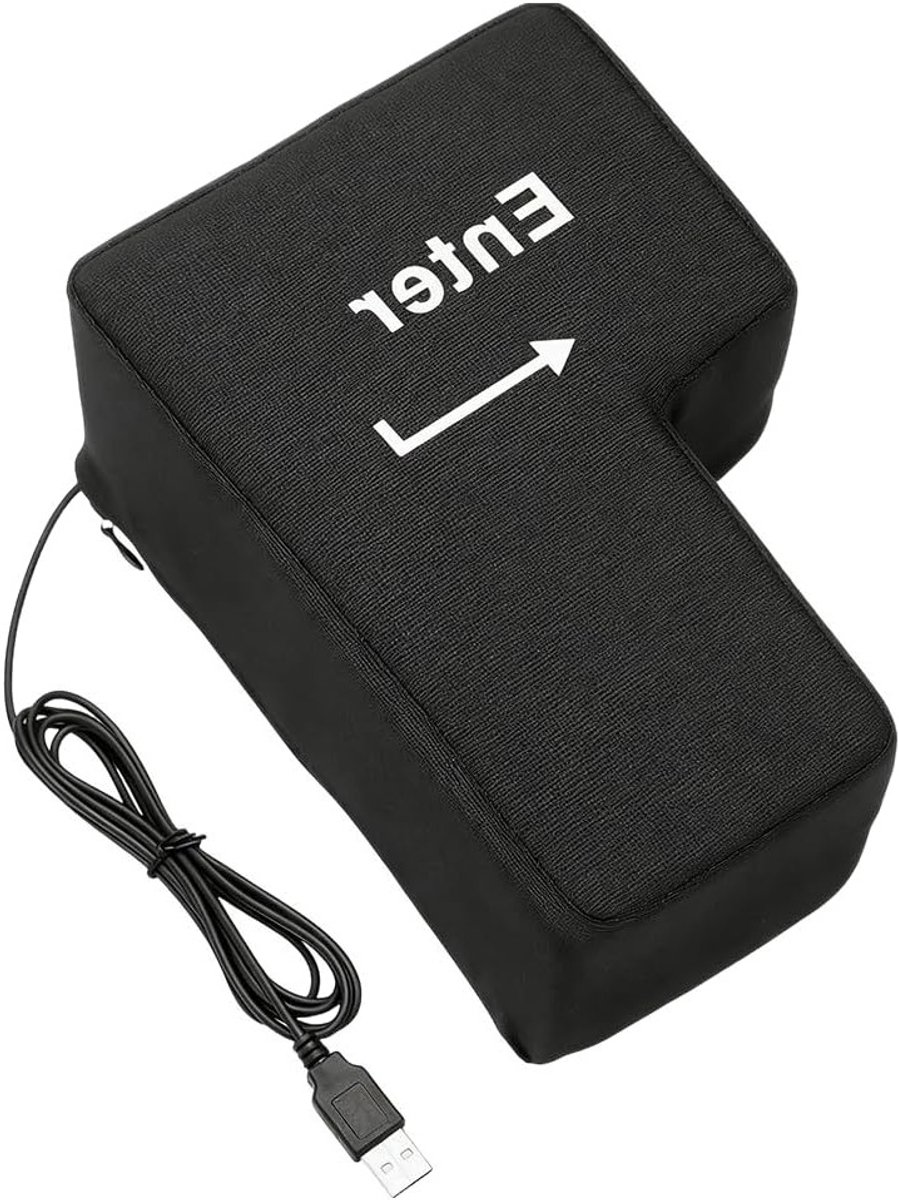 Comfortabel Enter Knop Kussen, USB Anti-Compressie Kussen voor Bureau, Ergonomisch Desk Cushion, Perfect Cadeau voor Programmeurs en Gamers, 21 x 15 x 10 cm