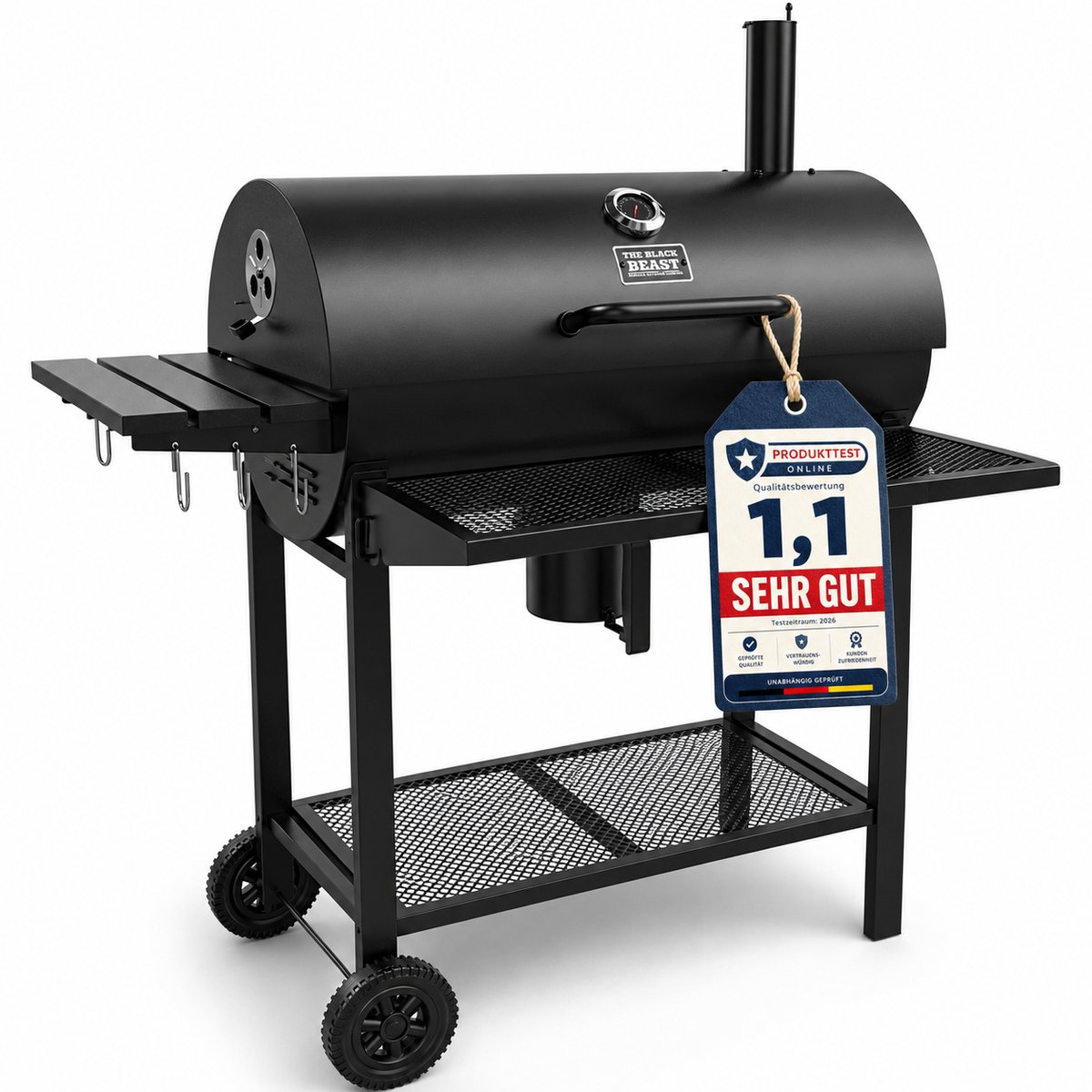 Mevsim Store Houtskool BBQ - Smoker Barbecue XL - BBQ - Met Deksel - Verrijdbaar - Zwart