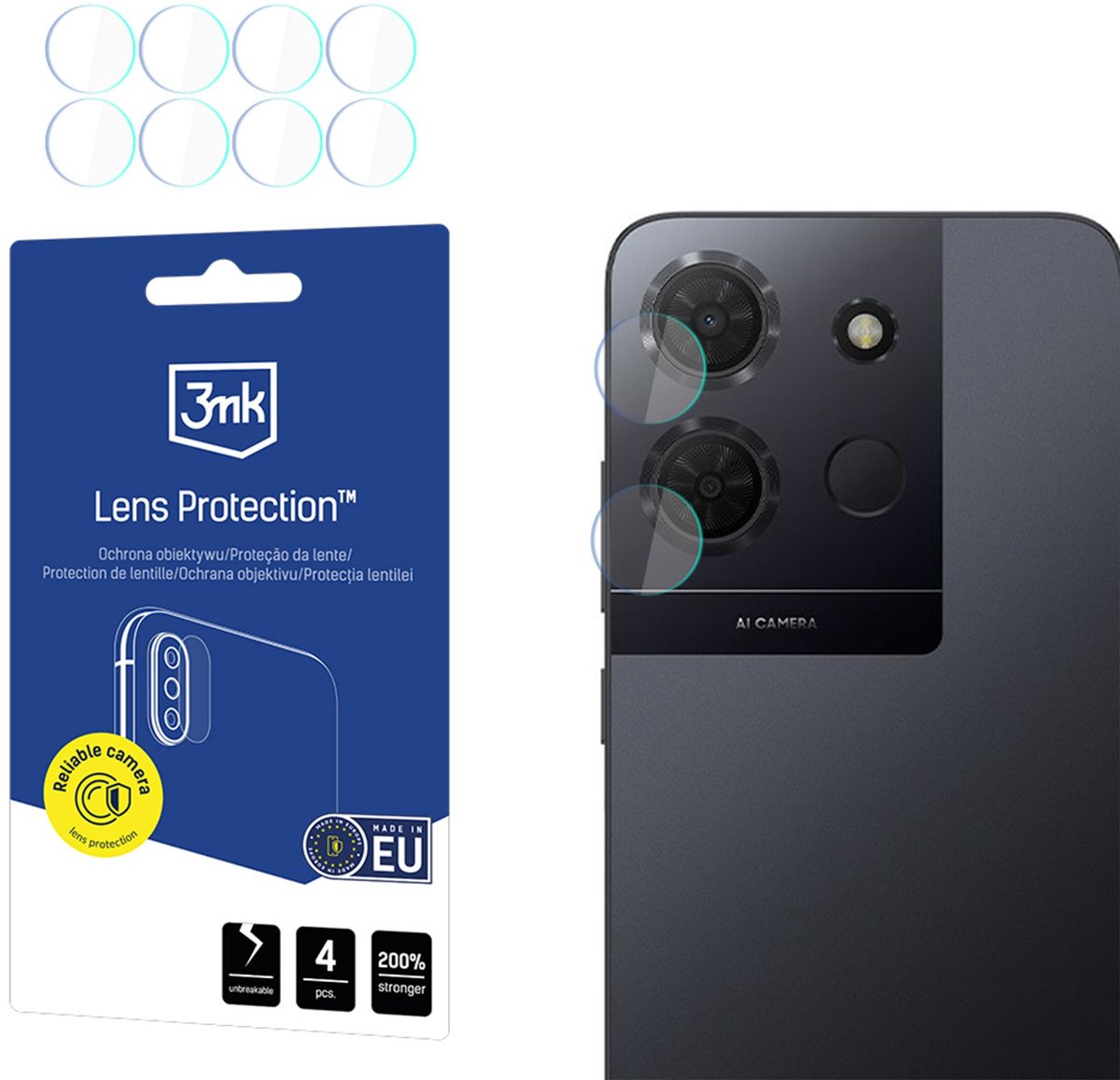 3Mk Lensbescherming Voor Tcl 503 Glas Met Antireflectietechnologie.
