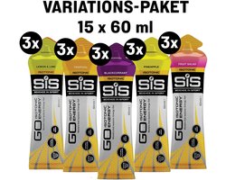 Science in Sport - SiS Go Isotonic Energiegel - 15x60 ml - Variatie pack bundel - Orange, Tropical, Pineapple, Blackcurrant & Lemon lime