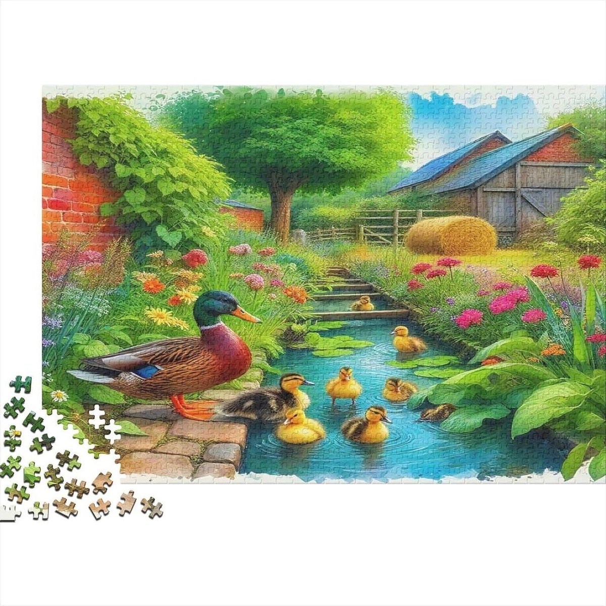 Puzzel 1000 stukjes - Volwassen puzzel - Ontspanning thuis - Precisie gesneden - 52x38 cm - Geel