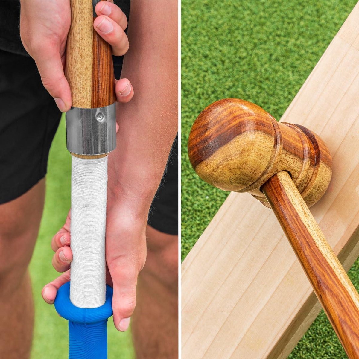 Cricket Mallet Re-Grip Cone - Cricket Tool - Sportonderhoud - 2-in-1 Functie - N.v.t. - Houtkleur