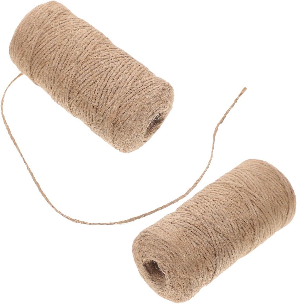Jute Touw - Natuurlijk Koord - Planten Steunen - Handgeweven Vlechtwerk - 2 Rollen 10 Meter - Lichtgeel
