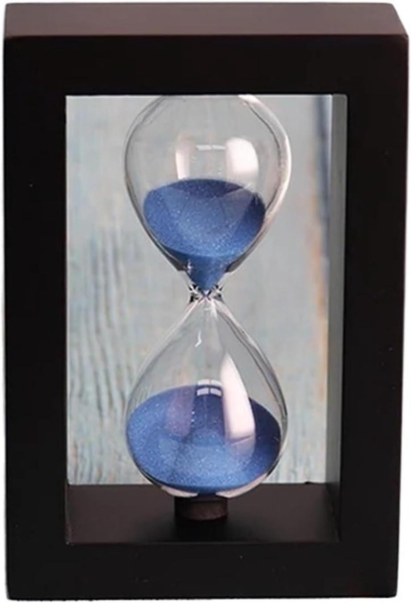 Houten Zandloper - Zandklok Timer - Tijd Management - Visuele Tijdregistratie - 30 Minuten - Blauw