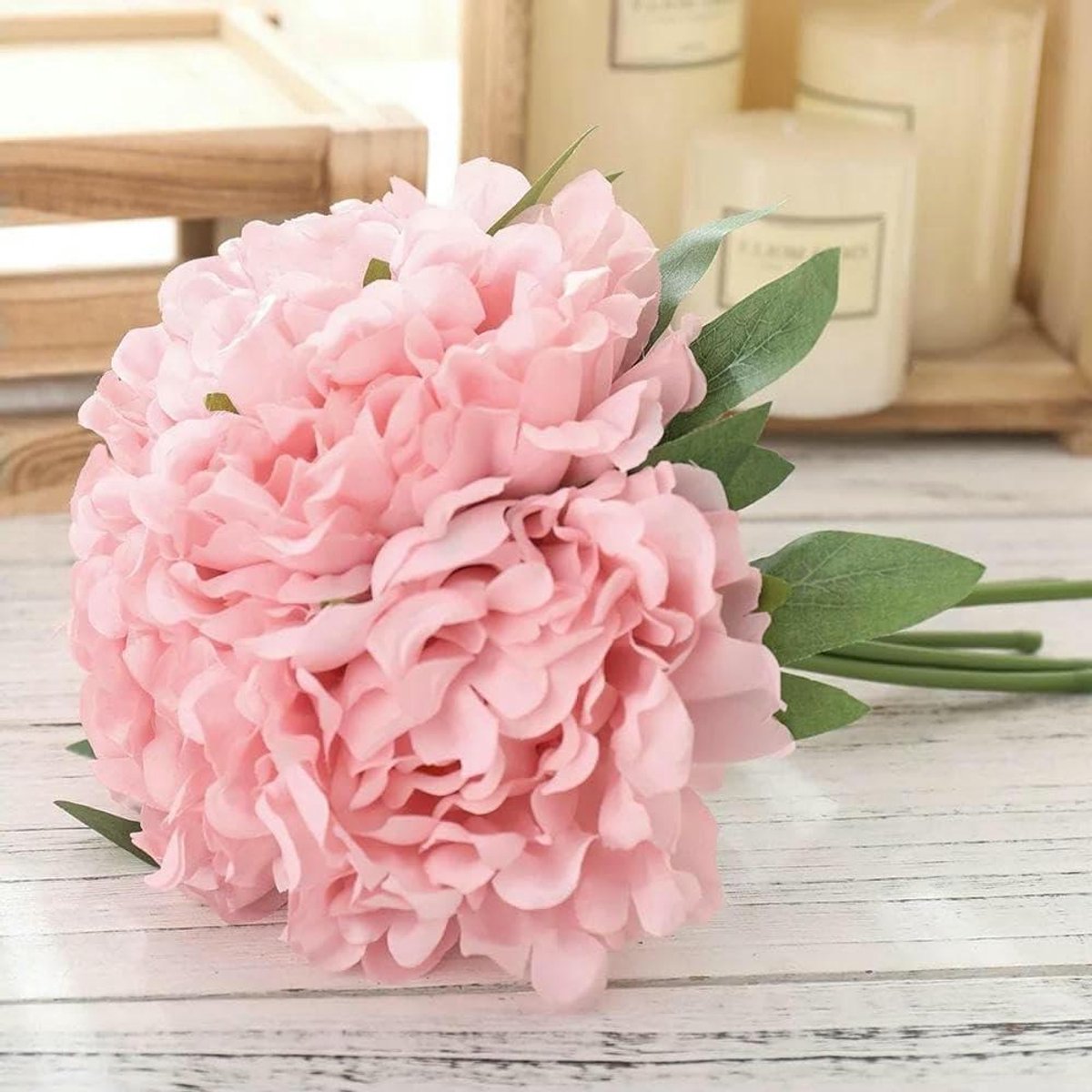 Zijden Bloemen - Kunstboeket - Huisdecoratie - Hoge Simulatie - 5 stuks - Diep roze