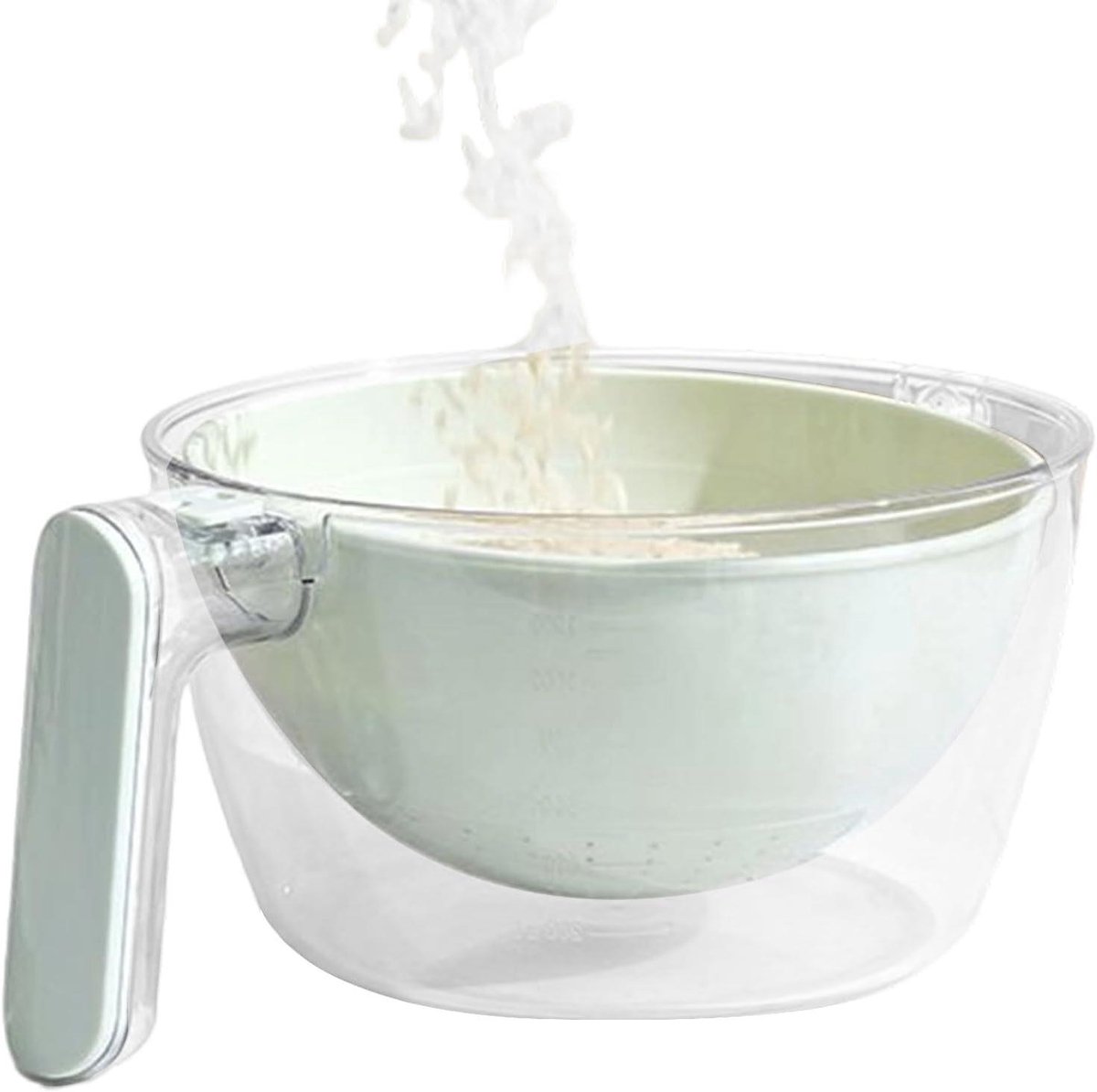 Wasbak met Zeef - Draaibare Kom - Keuken Voorbereiding - Antislip Basis - 23 x 18 x 10.5 cm - Groen