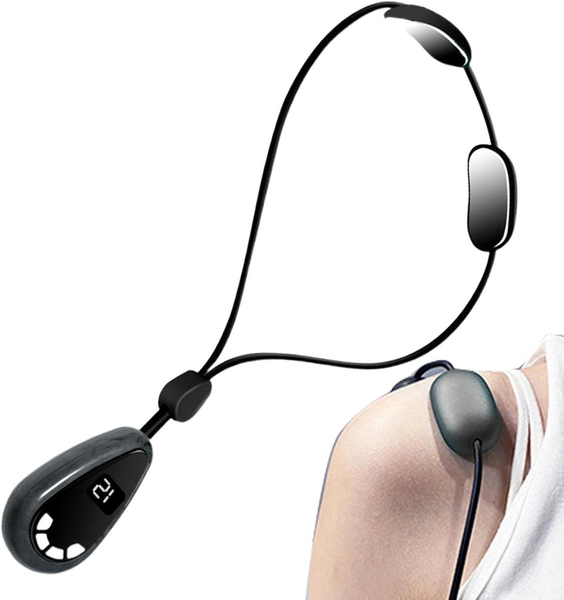 Schouder Massager - Nek Massage - Spierontspanning Thuis - Met Warmtefunctie - 165 cm - Wit