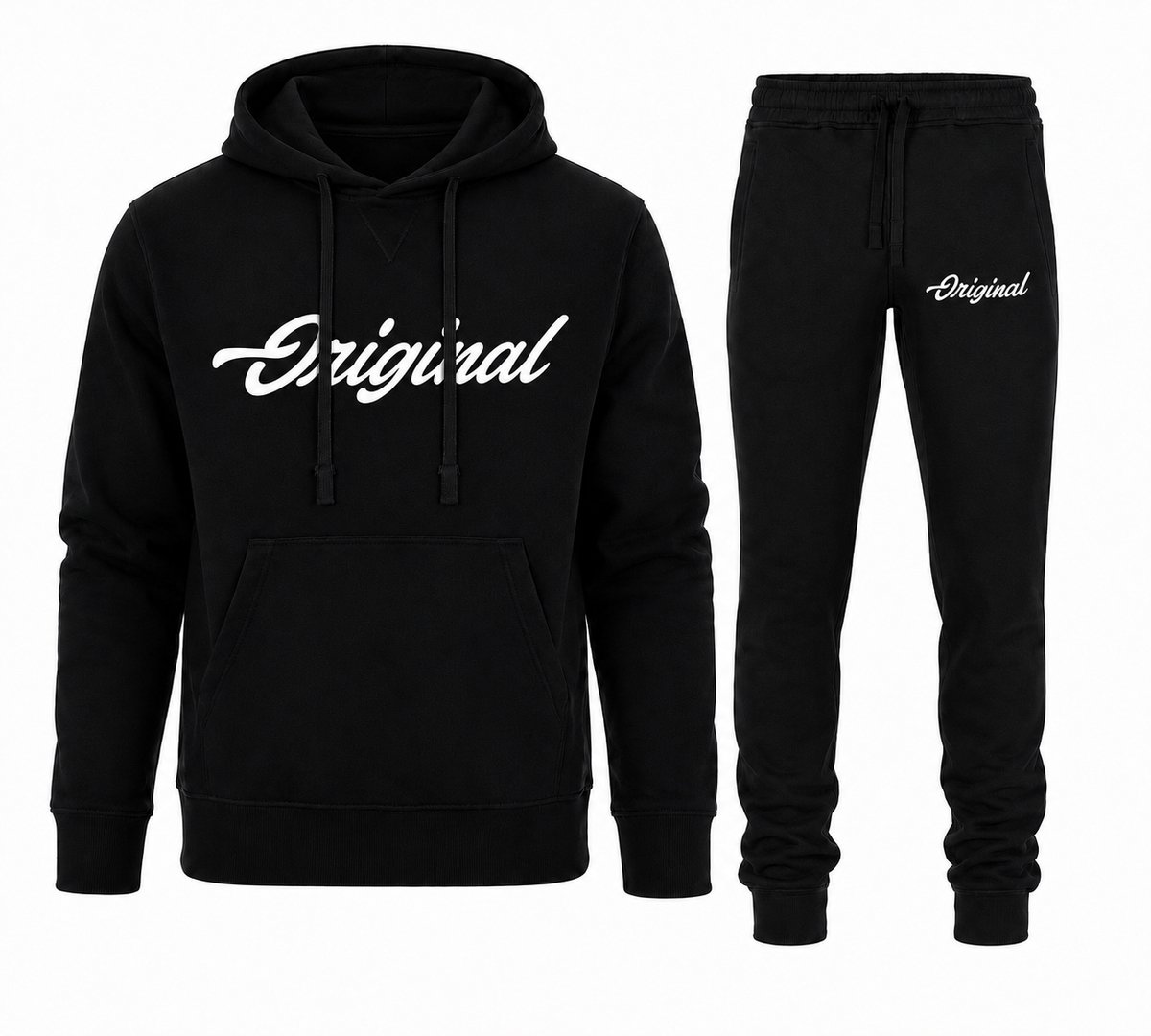 Stijlvolle Hoodie en Joggingbroek Set met 'Original' Print – Comfortabele & Trendy Casual Streetwear Voor Volwassenen - 4XL