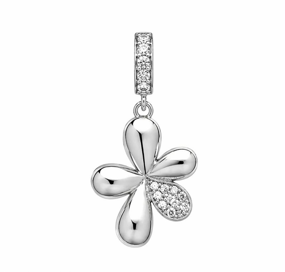 Klaver hanger met zirkonia