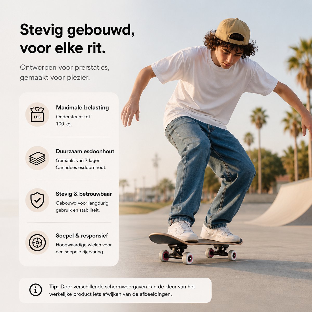 Suotu Skateboard - 80x20cm - ABEC-9 - 95A - schokabsorptie - Jongens - Meisjes - Volwassenen Skateboards — afbeelding 4