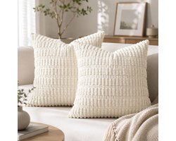 BOTC Kussenhoes 45x45cm - Set van 2 - 100% polyester - effen