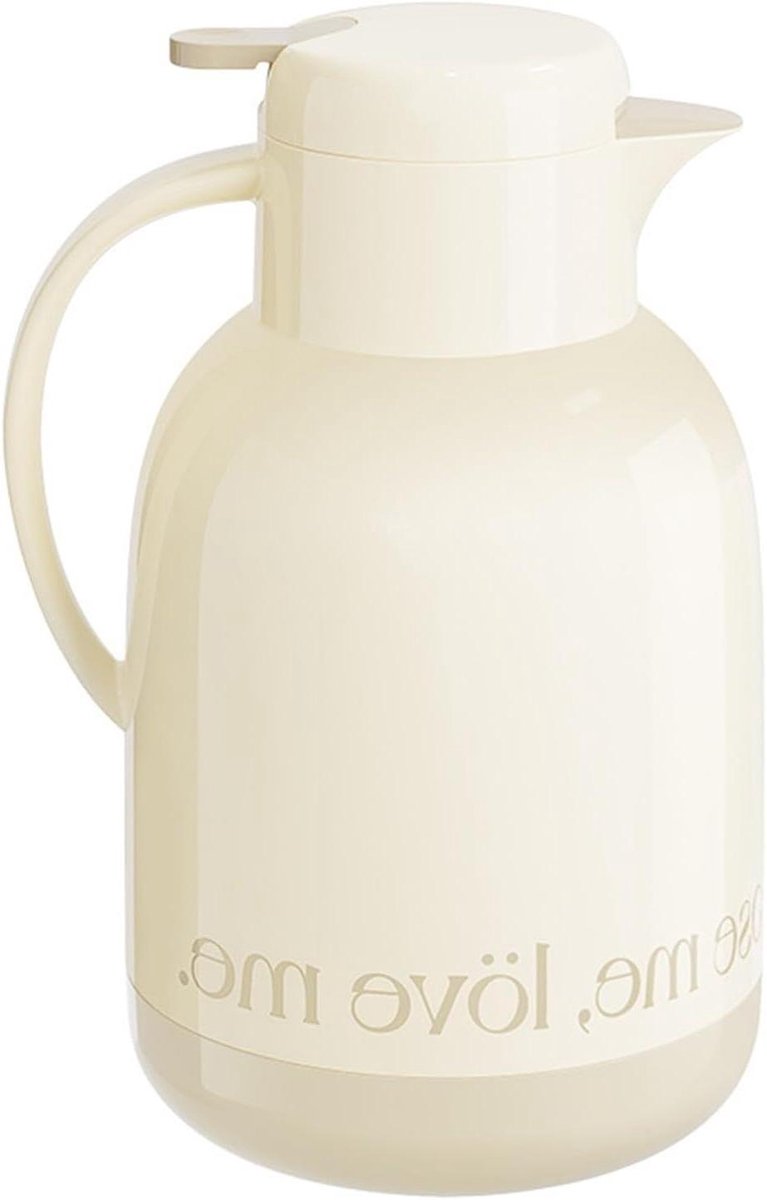 Thermosfles - Theekan Karaf - Dranken Warm Houden - Eén Hand Bediening - 2 Liter - Wit