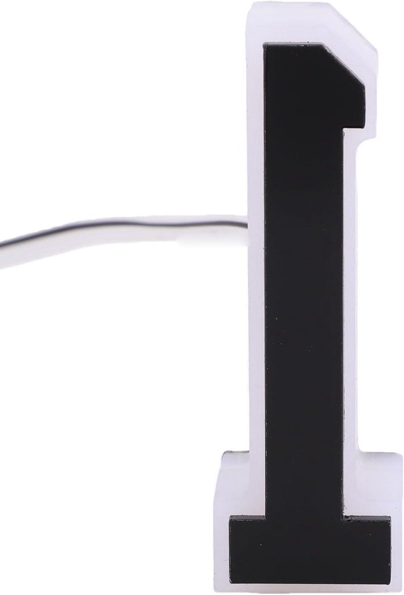 Verlicht Huisnummer - Adresbord LED - Moderne Uitstraling - Waterbestendig Acryl - 12x4x1 cm - Zwart