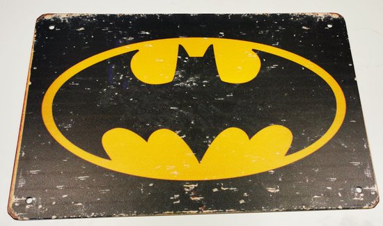 Metalen wandbord - Batman Logo - Mancave - Wand Decoratie - Metal sign - Mancave decoratie - Decoratie - Metalen borden - Tekst borden - Metalen bord