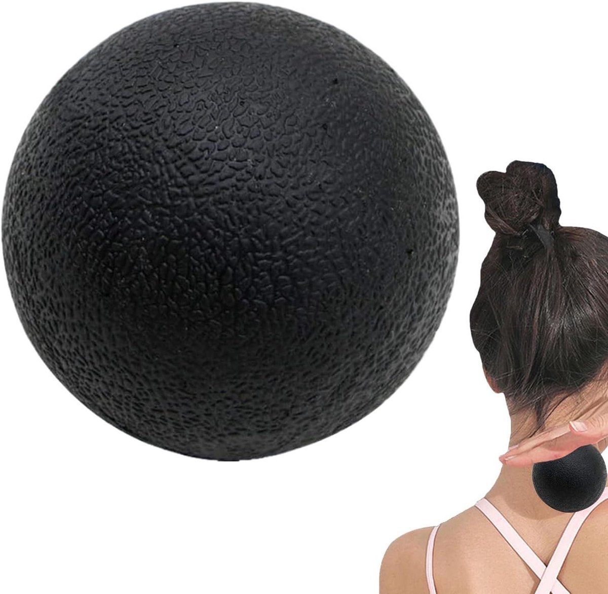 Massagebal Spierontspanning - Fascia roller - Spierherstel Bevorderen - Gerichte Druk - 12 x 6 cm - Zwart