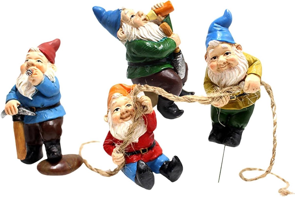Miniatuur Takken Set - Kleine Tuin Figuren - Sprookjes Tuin Creëren - Weerbestendig Hars - 4 Stuks - Gekleurd