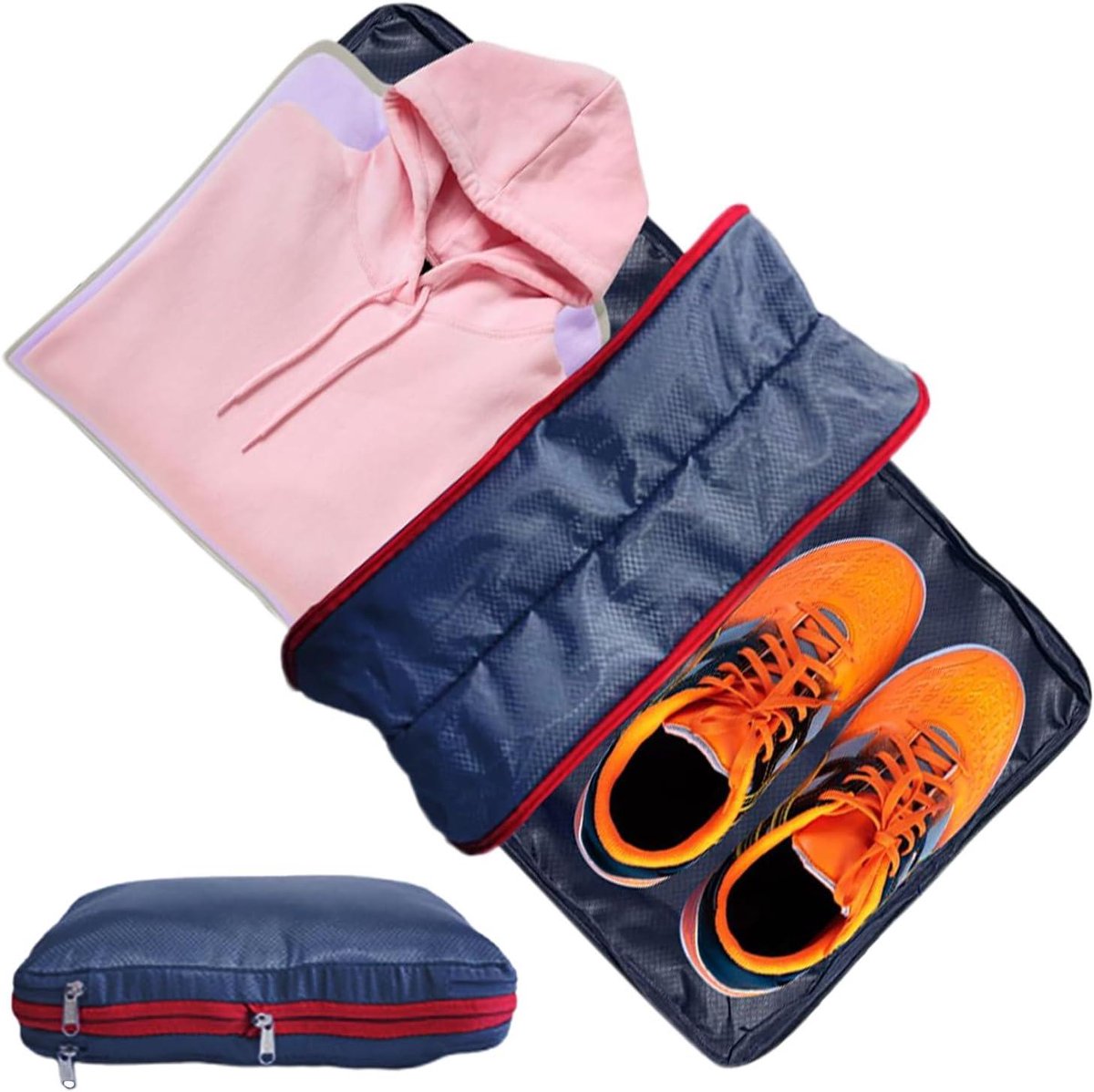 Reis Opbergzakken - Kleding Organisatoren - Ruimte Besparen - Dubbelzijdige Pouch - 37.5x27.5 cm - Donkerblauw