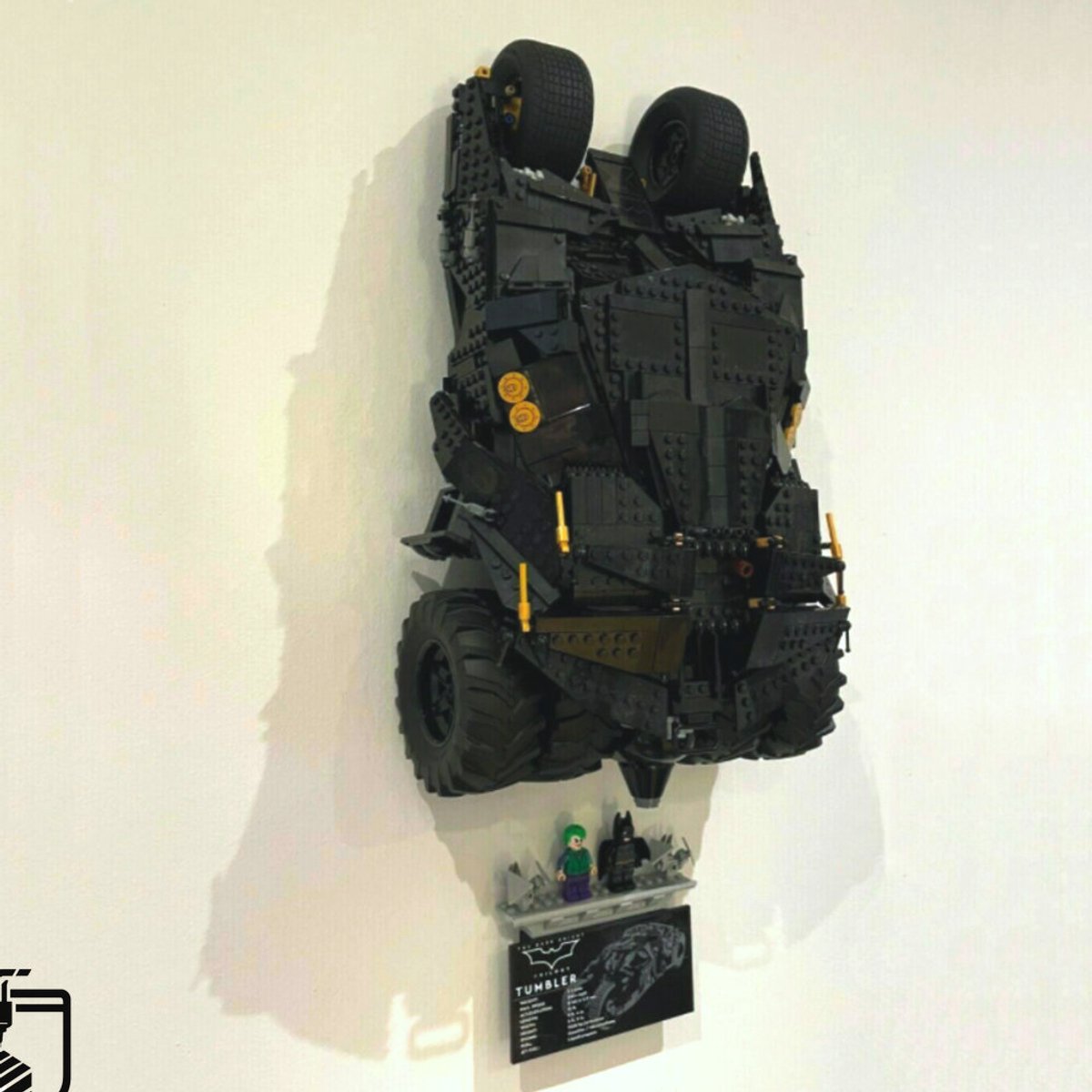 Mist-Prints - Wandbeugel voor bouwset 76240 - Muurhouder voor displayvoertuig - Geschikt voor LEGO - Zwart - 3D-geprint