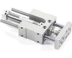 Pneumatische Cilinder - Luchtcilinder Gids - Industriële Automatisering - Drievoudige Stangen - 125 mm Slag - Metaal