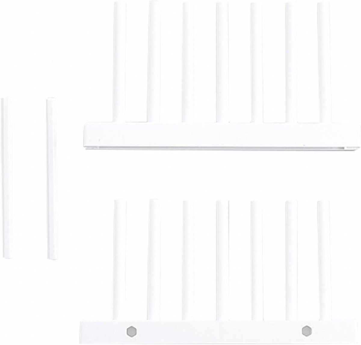 Servies Organizer - Keukenrek Plaat - Kasten Opruimen - Verstelbare Slots - 7 Slots - Wit
