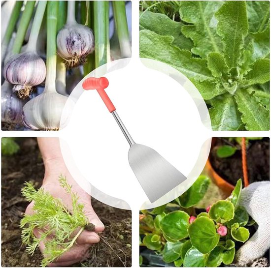 Tuin Troffel - Tuingereedschap Hand Schep - Planten Graven Wieden - Antiaanbaklaag Roestbestendig - 80 mm - Grijs — afbeelding 5