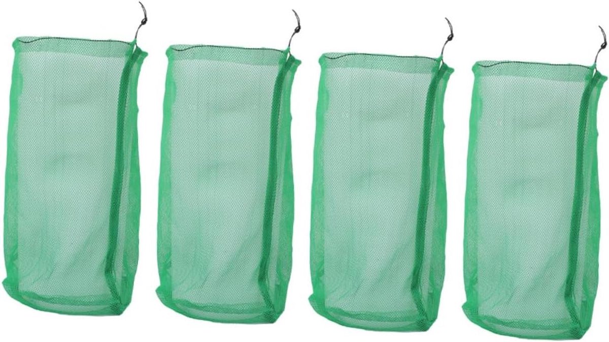 Visnet Tassen - Visvangnet Opbergzak - Vissen Opbergen - Trekkoord Ontwerp - 50x30cm - Groen