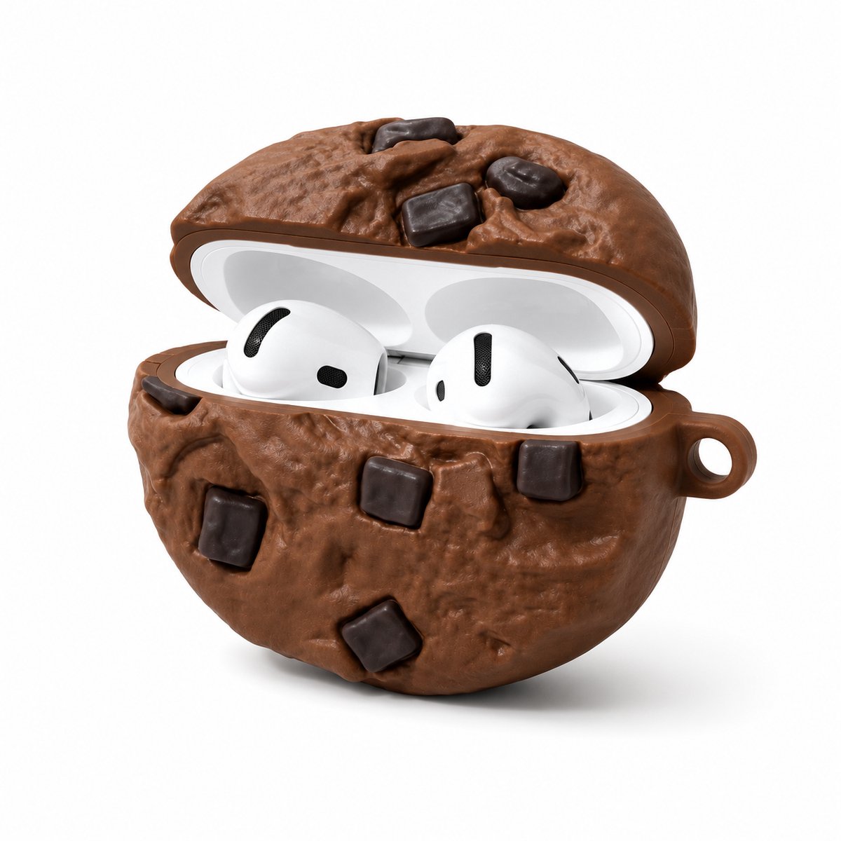 Chocolate Chip Cookie AirPods 4 Hoesje - Grappige Siliconen Beschermhoes in Koekje Design - Schattig Novelty Case voor Apple AirPods 4 - Cadeau voor Zoetekauwen en Foodie Fans