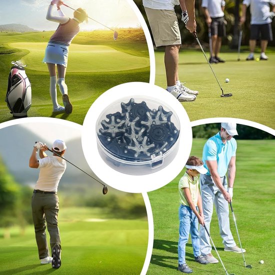 Golfschoen Noppen - Vervangende Spikes - Verbeterde Grip - Hoge Tractie - 18 Stuks - Zwart — afbeelding 5