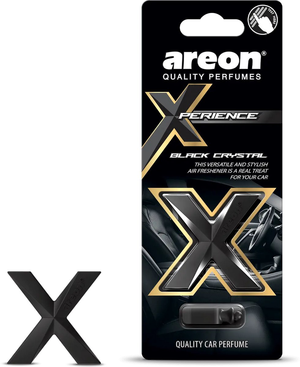 Areon Xperience Black Crystal Autoparfum – Luxe Houtachtige Auto Luchtverfrisser voor Ventilatierooster met Langdurige Geur