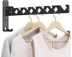 Nieuwe modellen voor 2025-Kledinghaak - Inklapbaar - Vaderdagcadeaus-Antraciet -Opvouwbaar droogrek voor kleding, opvouwbaar droogrek voor binnen, matzwart- 35 cm - Muurbevestiging -Cadeau voor vader- Wandhaak - Kapstok - Kledinghanger- Droogrek