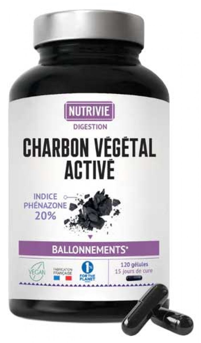 Nutrivie Geactiveerde Plantaardige Koolstof 120 Capsules
