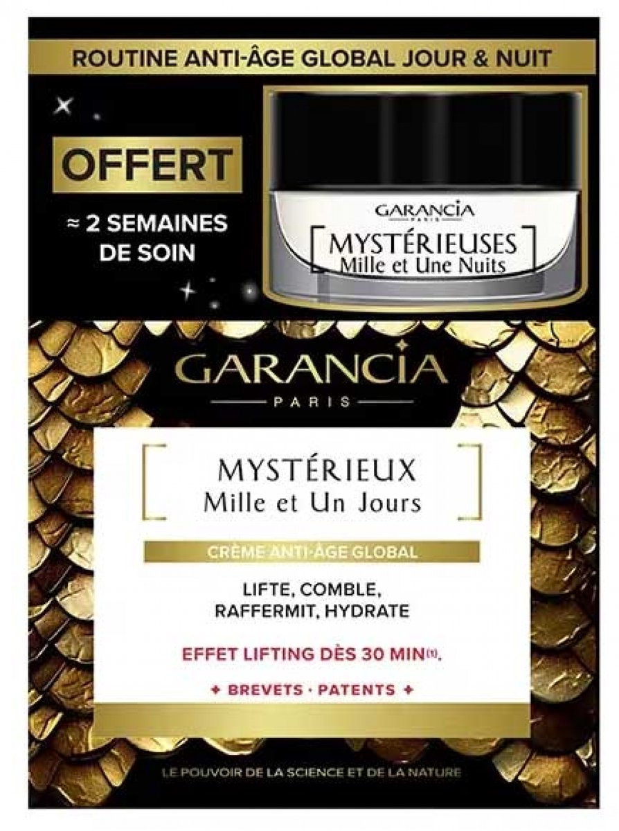 Garancia Mystérieux Mille et Un Jours Anti-Aging Dagcrème 30 ml + Mystérieuses Mille et Une Nuits Anti-Aging Nachtcrème 10 ml Gratis