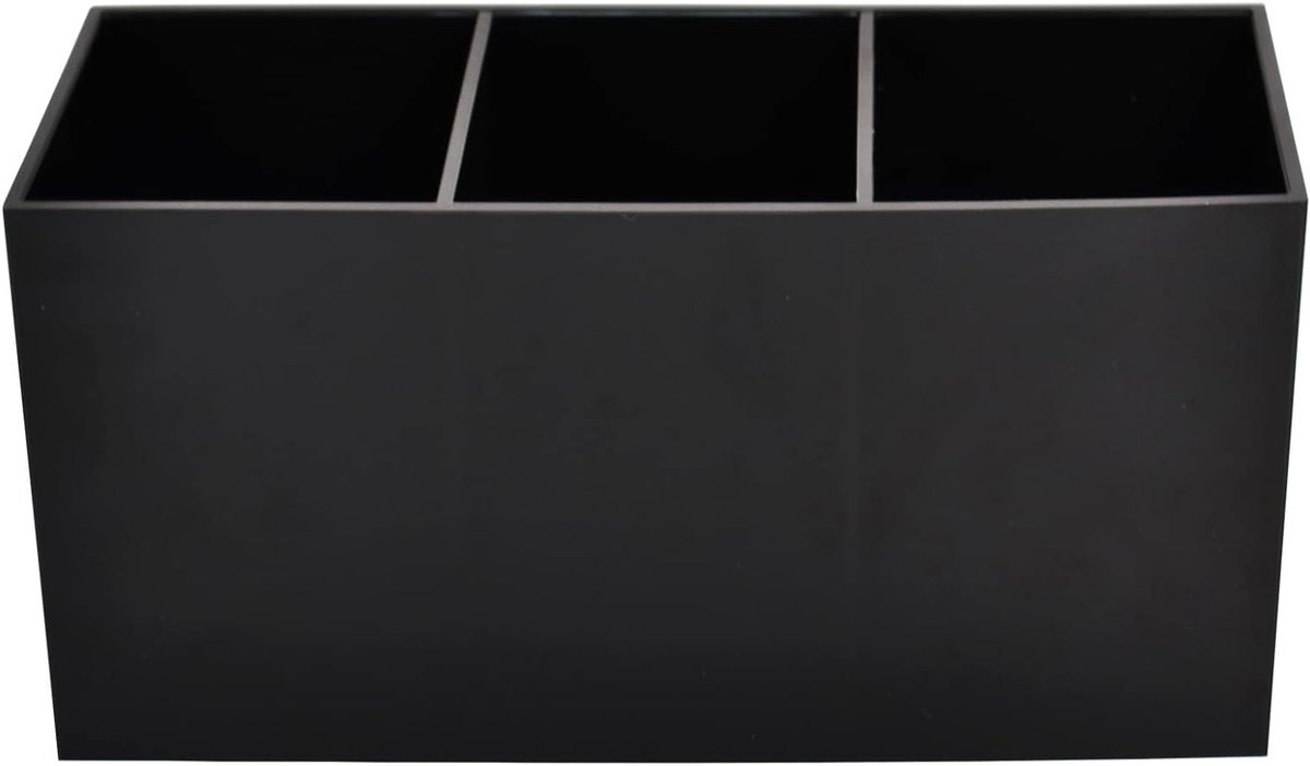 Make-up Borstel Organizer met 3 Vakken, Cosmetische Display Houder voor Kwasten, Eyeliners en Lippenstiften