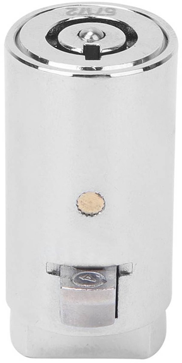 Dailygoods- Nokkenslot Hoog Veiligheid - Verkoopautomaat Slotcilinder - Zinklegering - Chroom - 19 mm Diameter - Inclusief 3 Sleutels - Verkoopautomaat Slot