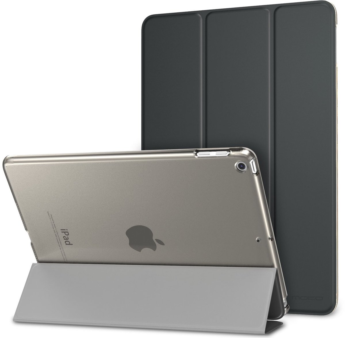 Dailygoods - iPad Hoes 9.7 Inch - Slimme Stand Cover - Lichtgewicht en Duurzaam - Space Grijs - Auto Wake/Sleep - Geschikt voor iPad 5e/6e generatie
